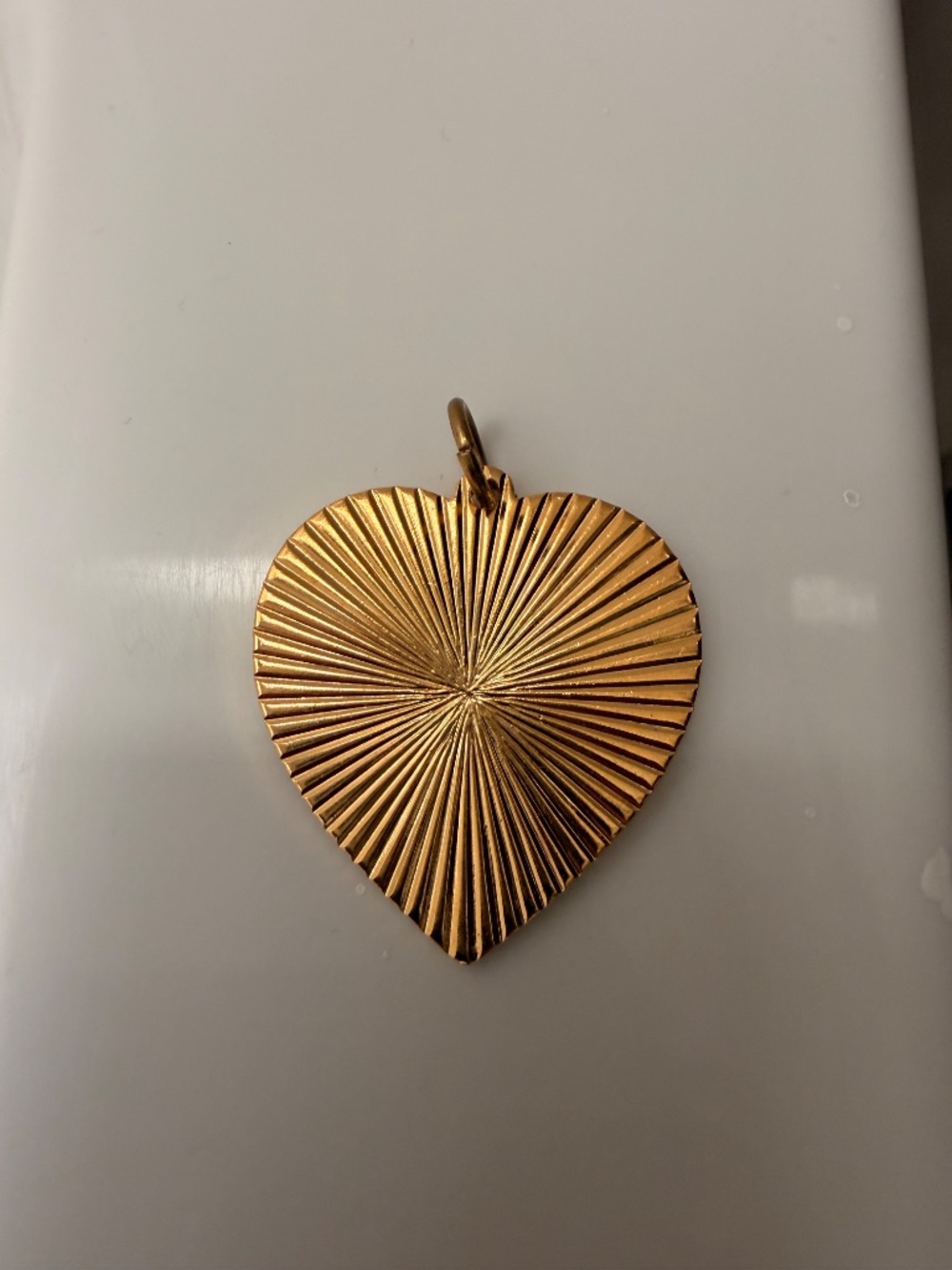 Brass Gold Plated  Ribbed Heart Charm by Zodiac Jules